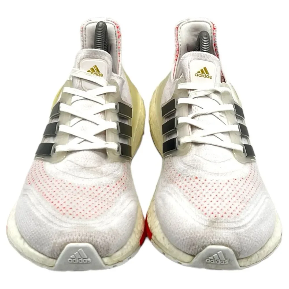 Adidas Ultraboost 21 Shoes Womens Size 9 White/Black/Solar‎ Red S23840